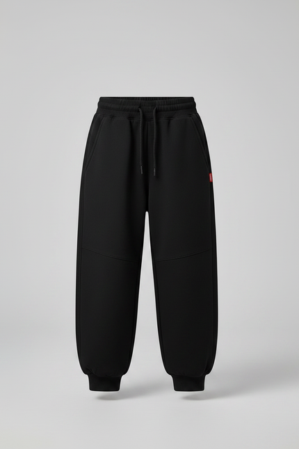 Pantalon Parachute Molleton Bicolore Ample Enfant Batterie - Noir - vue 3