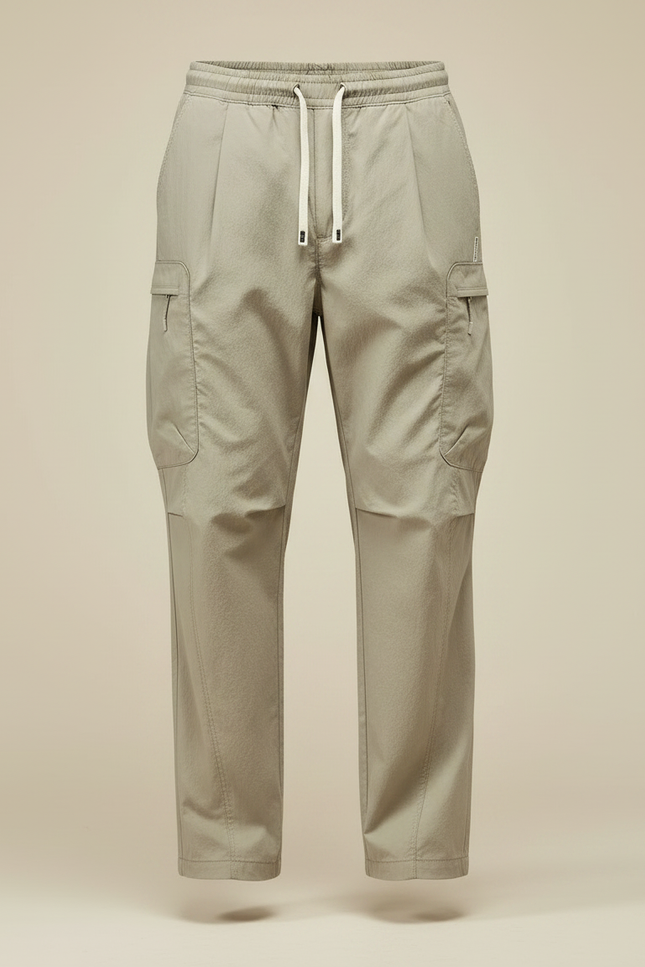 Pantalon Parachute Kaki Cargo Décontracté Ample Homme Léger - Polyester - vue 3