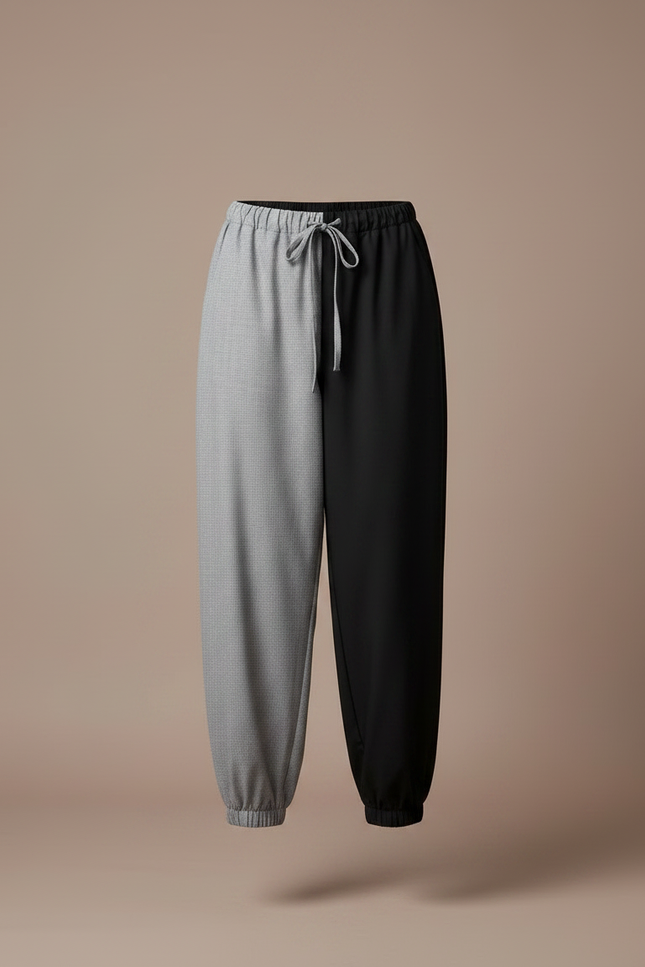 Pantalon Parachute Bicolore Ample Cordon Décontracté - Multicolore Polyester - vue 3