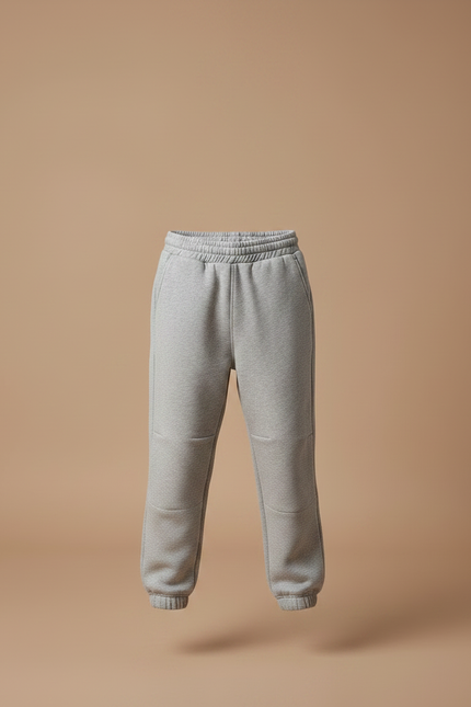 Pantalon Parachute Molleton Gris Ample Décontracté Enfant - vue 3