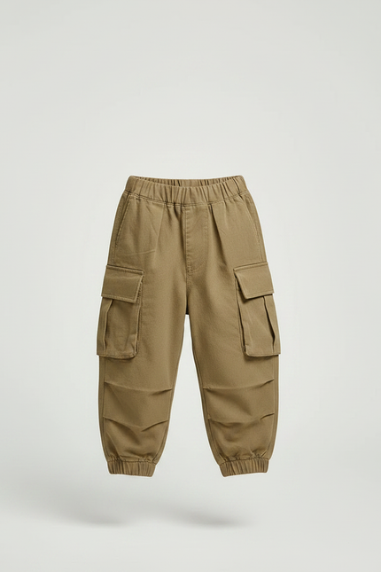Pantalon Parachute Kaki Ample Cargo Garçon - Toile - vue 3
