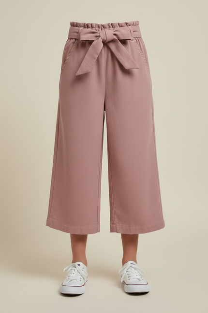 Pantalon Parachute Rose Coton Ample Ceinture Fille - vue 3