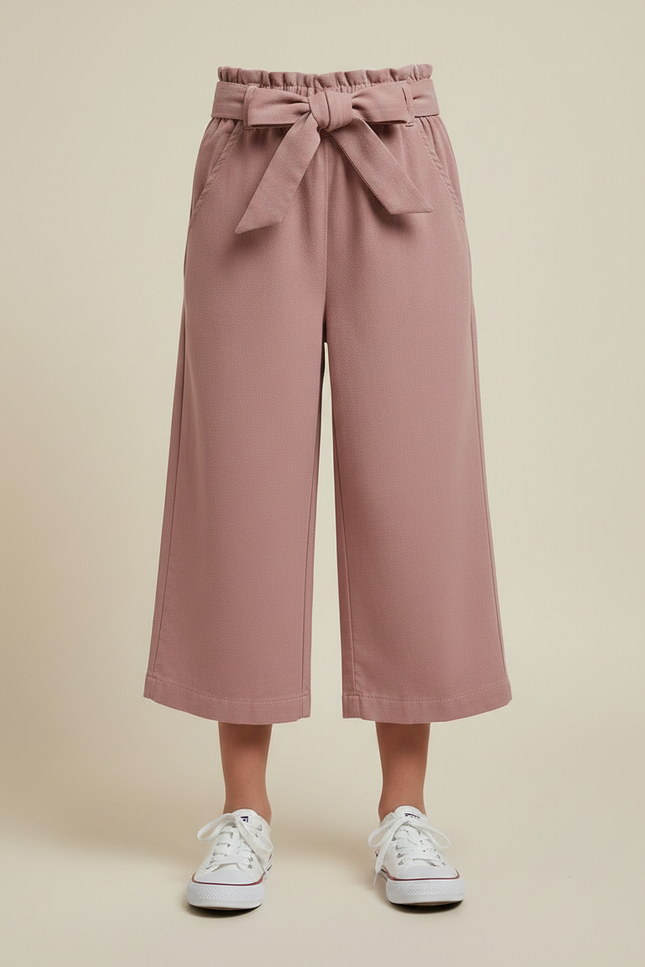 Pantalon Parachute Rose Coton Ample Ceinture Fille - vue 3