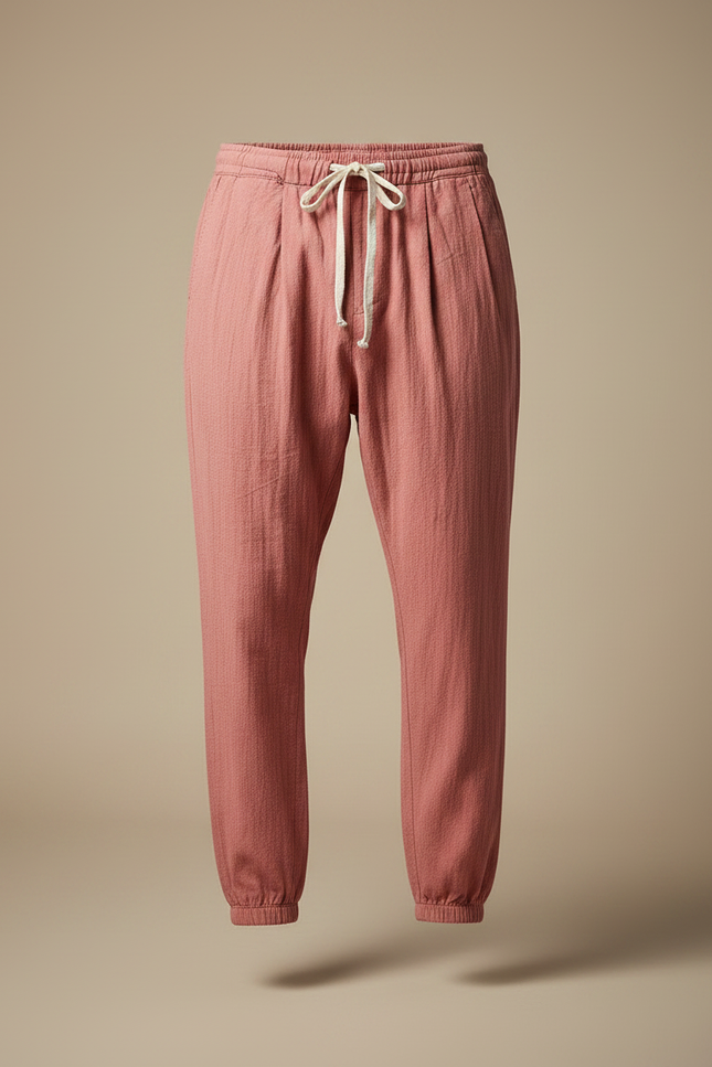 Pantalon Parachute Homme Resserré Aux Chevilles Toile - Rose Lin - vue 3