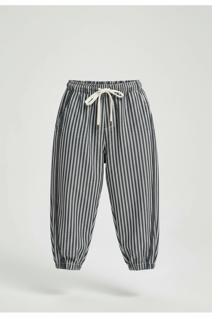 Pantalon Parachute Rayé Ample Décontracté Garçon Coton - Multicolore - vue 3