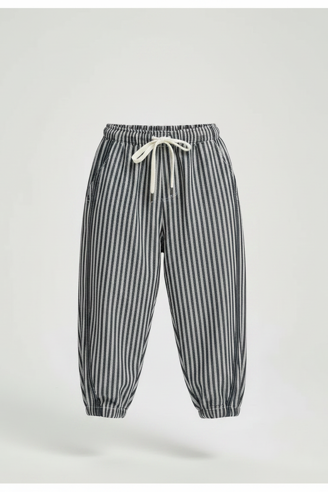 Pantalon Parachute Rayé Ample Décontracté Garçon Coton - Multicolore - vue 3