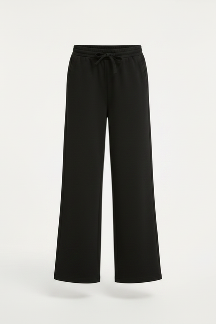 Pantalon Parachute Noir Ample Décontracté Fille Cordon - Molleton - vue 3