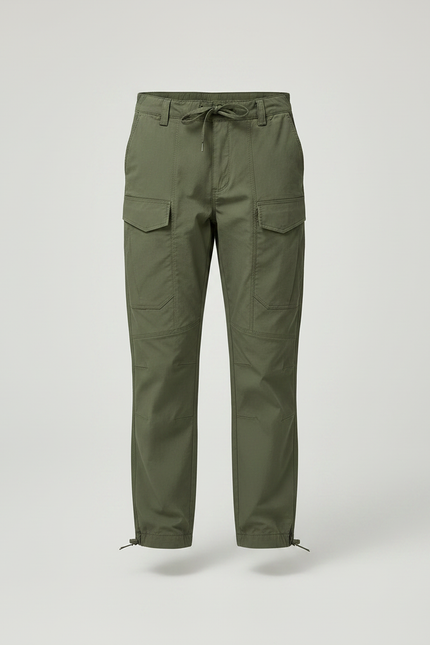 Pantalon Parachute Kaki Cargo Décontracté Enfant - Polyester - vue 3