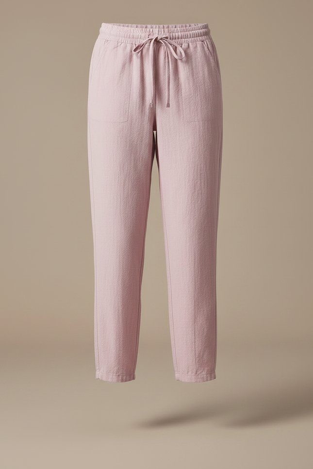 Pantalon Parachute Rose Lin Ample Femme Décontracté - vue 3