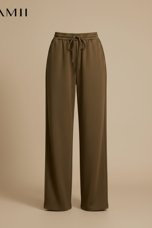 Pantalon Parachute Kaki Ample Fluide Décontracté Cordon - Polyester - vue 3