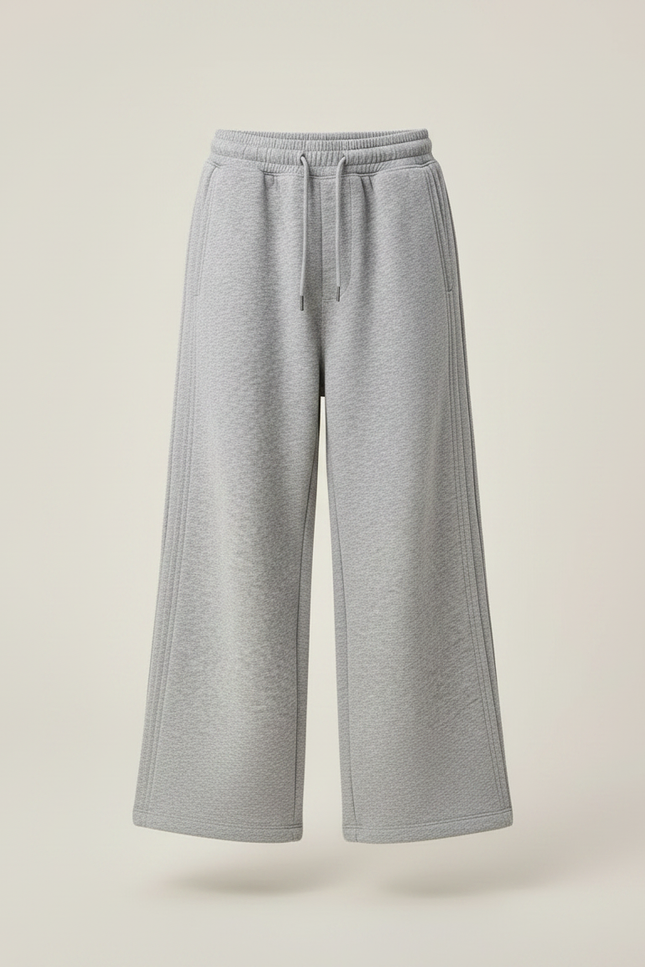 Pantalon Parachute Coton Ample Unisexe Décontracté Sport - Noir Molleton - vue 3