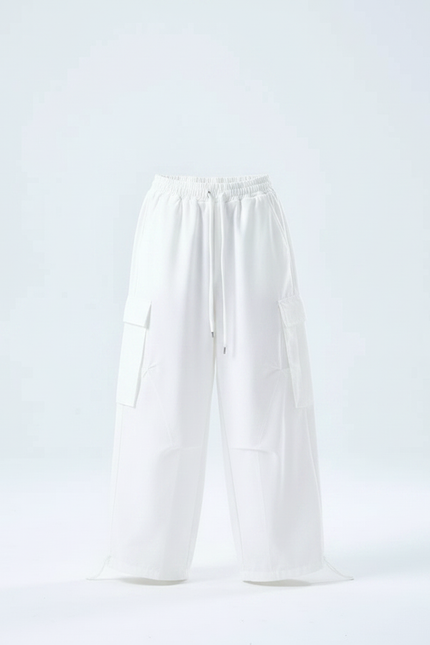 Pantalon Parachute Blanc Ample Cargo Enfant - Polyester - vue 3