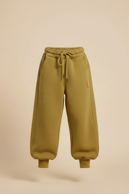 Pantalon Parachute Kaki Ample Molletonné Confortable Fille - vue 3
