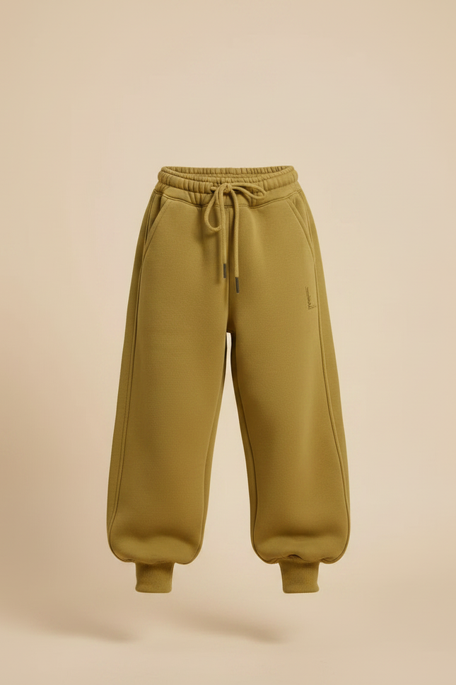 Pantalon Parachute Kaki Ample Molletonné Confortable Fille - vue 3