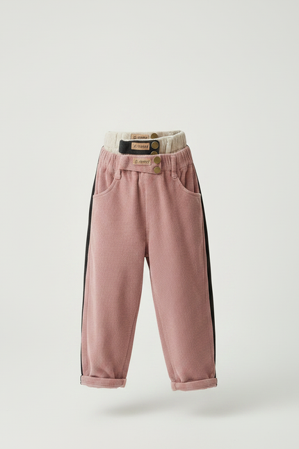 Pantalon Parachute Rose Côtelé Ample Décontracté Chaud - Cordé - vue 3