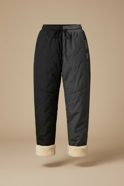 Pantalon Parachute Bicolore Matelassé Doublé Sherpa Hiver - Multicolore Polyester - vue 3