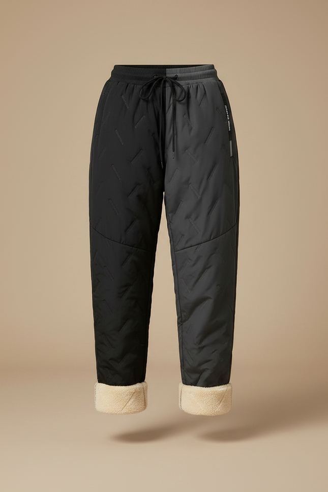 Pantalon Parachute Bicolore Matelassé Doublé Sherpa Hiver - Multicolore Polyester - vue 3