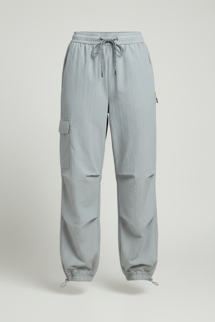 Pantalon Parachute Gris Femme Décontracté Lâche Léger - Polyester - vue 3