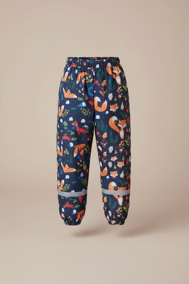 Pantalon Parachute Imprimé Renards Bleu Marine Enfant - Polyester - vue 3