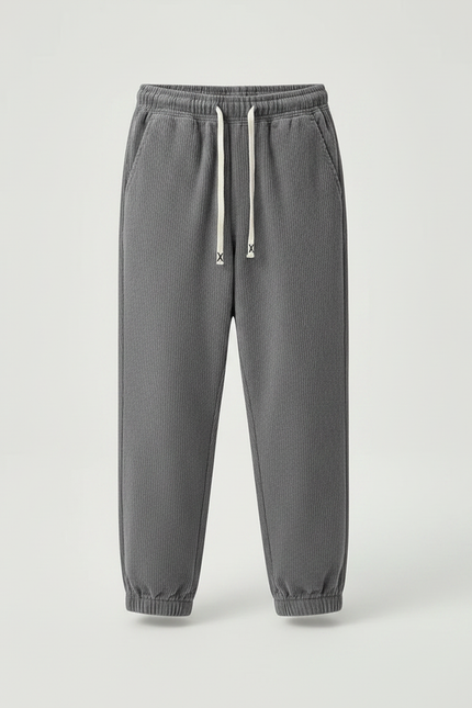 Pantalon Parachute Gris Côtelé Ample Enfant Décontracté - Cordé - vue 3