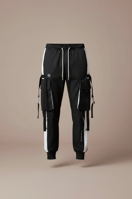 Pantalon Parachute Homme Noir Resserré Aux Chevilles - Polyester - vue 3