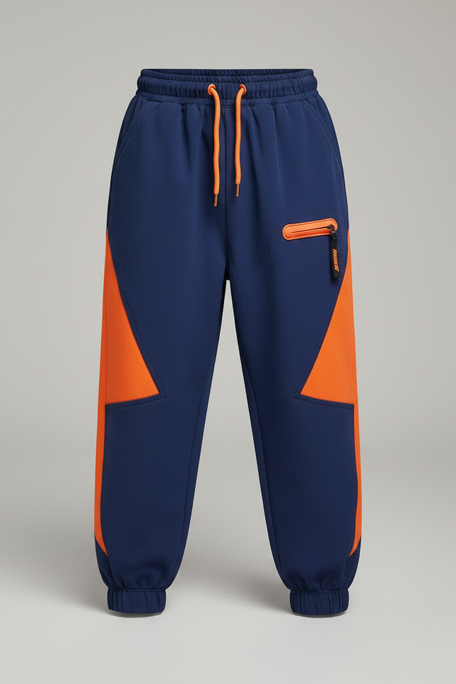 Pantalon Parachute Bicolore Ample Enfant Sportif Cordon - Multicolore Polyester - vue 3