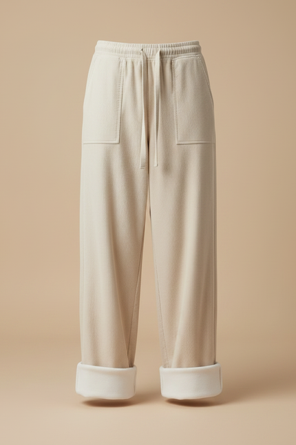 Pantalon Parachute Femme Beige Large - Cordé - vue 3