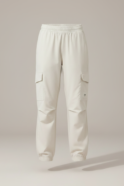 Pantalon Parachute Beige Ample Cargo Fille Décontracté Léger - Polyester - vue 3