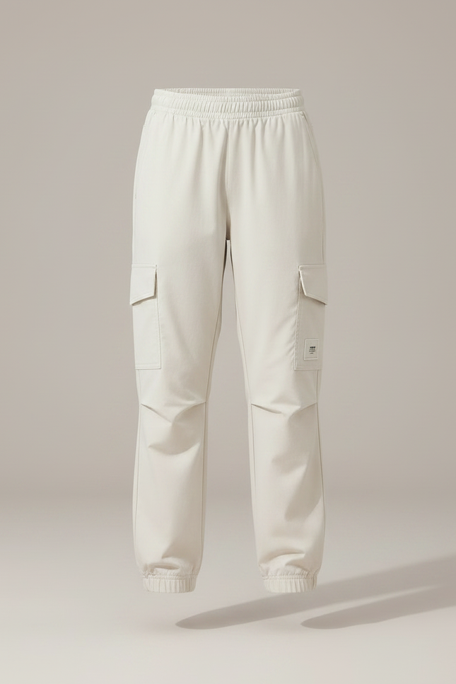 Pantalon Parachute Beige Ample Cargo Fille Décontracté Léger - Polyester - vue 3