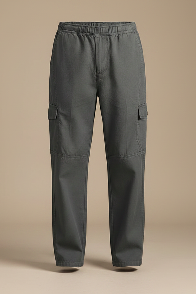 Pantalon Parachute Gris Ample Coton Cargo Homme Décontracté - vue 3