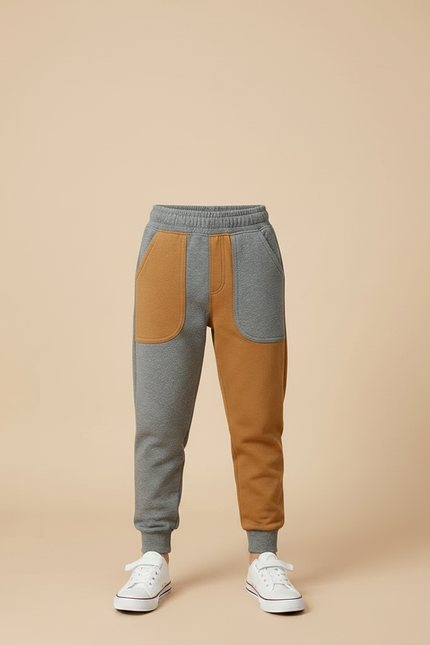 Pantalon Parachute Bicolore Coton Ample Garçon - Multicolore Molleton - vue 3