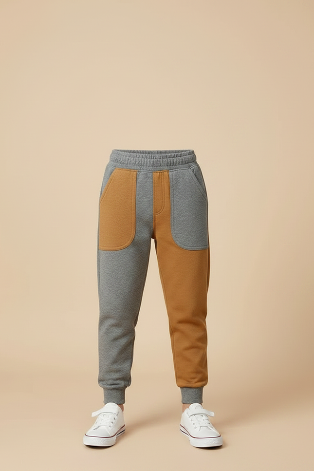Pantalon Parachute Bicolore Coton Ample Garçon - Multicolore Molleton - vue 3
