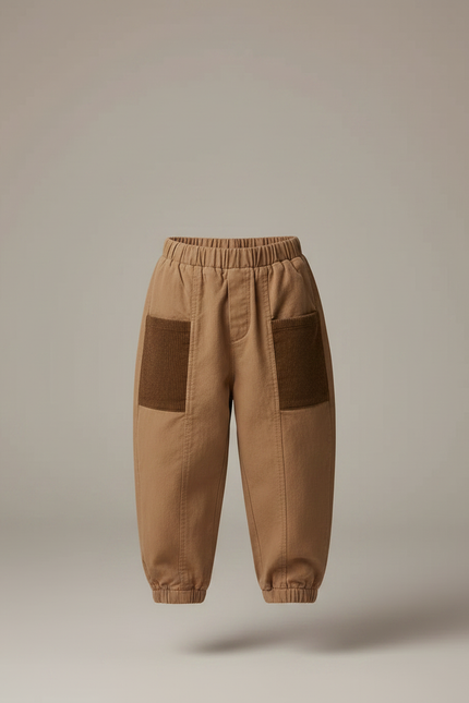 Pantalon Parachute Marron Ample Poches Garçon Décontracté - Gabardine - vue 3