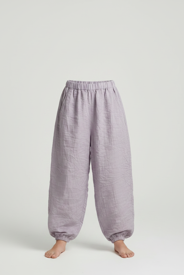 Pantalon Parachute Lin Ample Violet Fille - vue 3