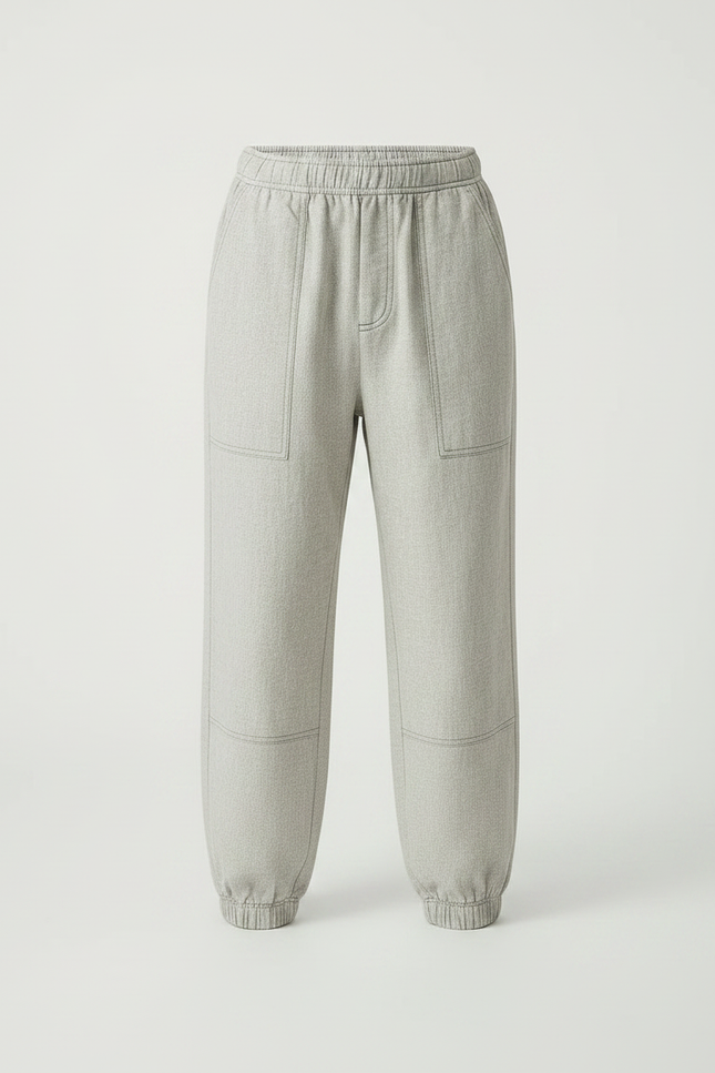 Pantalon Parachute Gris Clair Ample Coton Enfant - vue 3