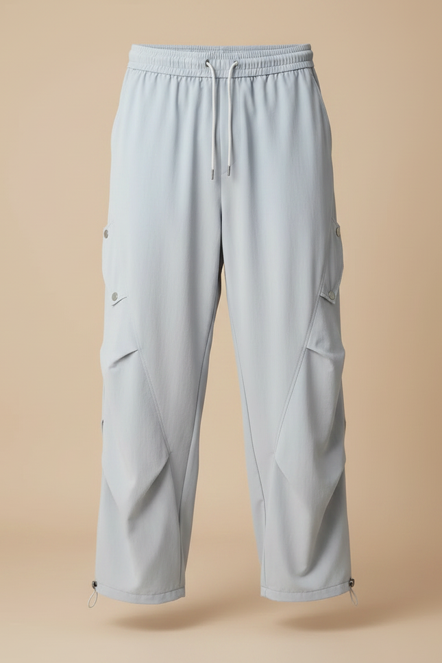 Pantalon Parachute Gris Ample Homme Sport Léger - Polyester - vue 3