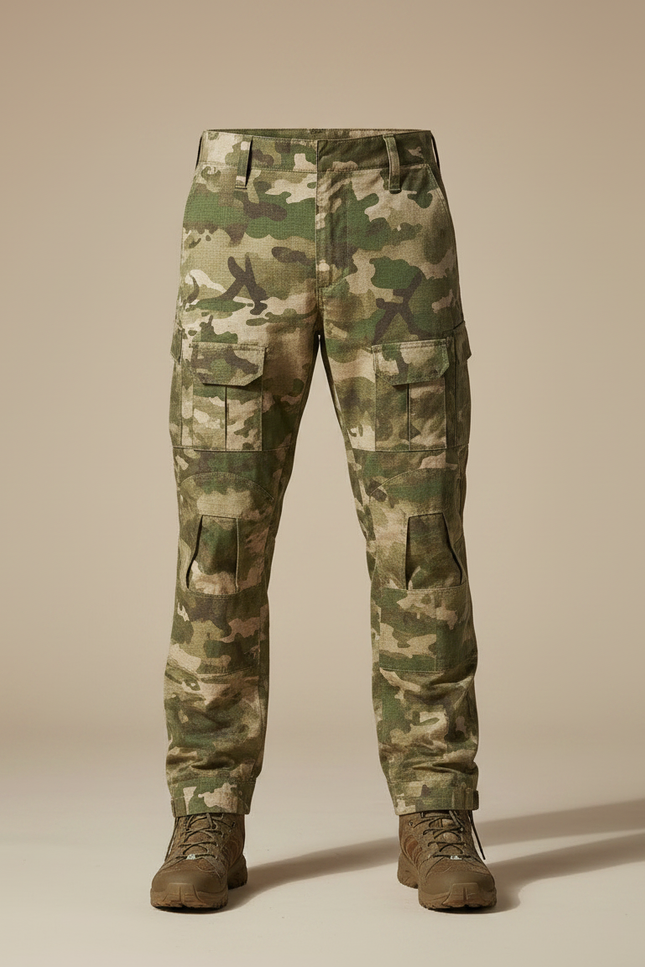 Pantalon Parachute Camouflage Cargo Militaire Multipoches Homme - Multicolore Toile - vue 3