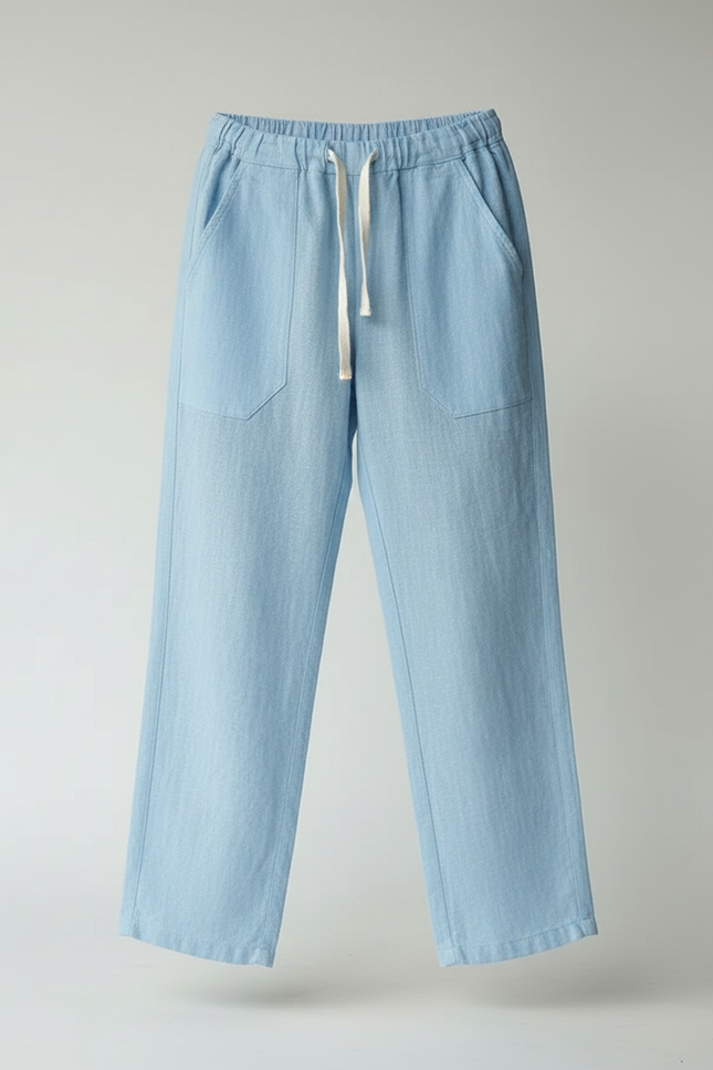 Pantalon Parachute Bleu Ciel Ample Lin Enfant - vue 3