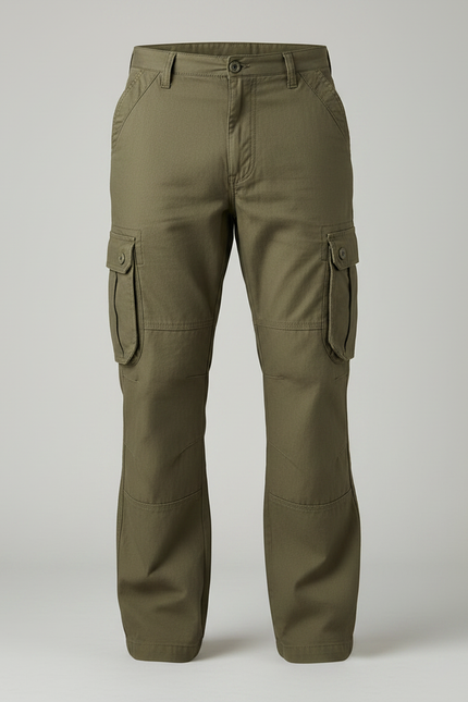 Pantalon Parachute Kaki Ample Coton Multi-Poches Homme - vue 3