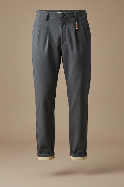Pantalon Parachute Gris Anthracite Ample Plissé Homme - Gabardine - vue 3