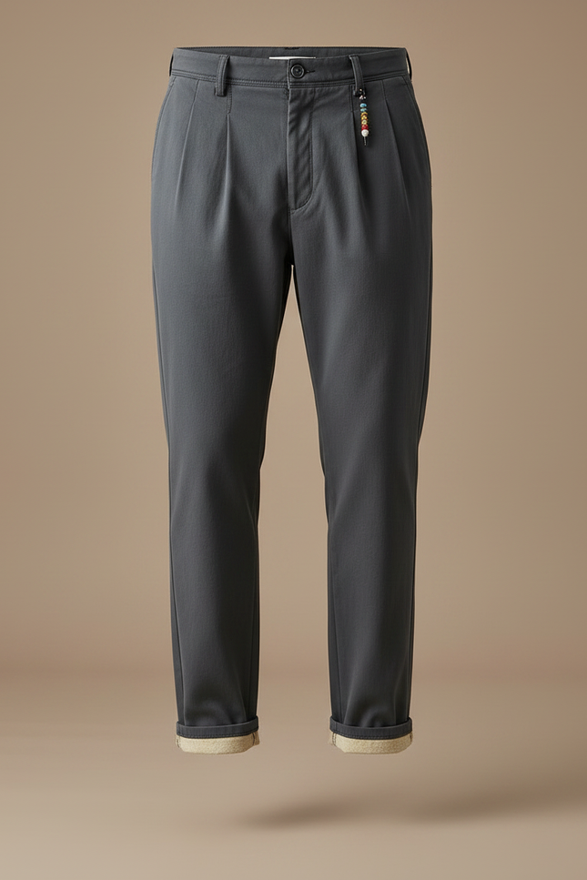 Pantalon Parachute Gris Anthracite Ample Plissé Homme - Gabardine - vue 3