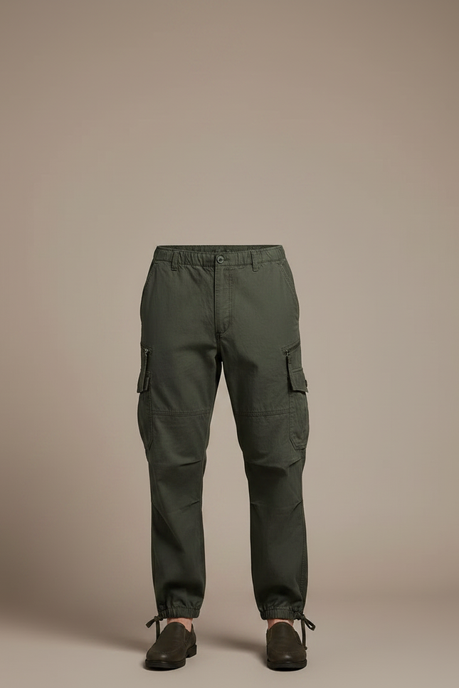 Pantalon Parachute Kaki Cargo Homme Décontracté Coton - vue 3