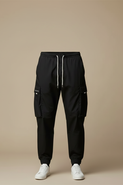 Pantalon Parachute Noir Cargo Homme Sport Décontracté - Polyester - vue 3