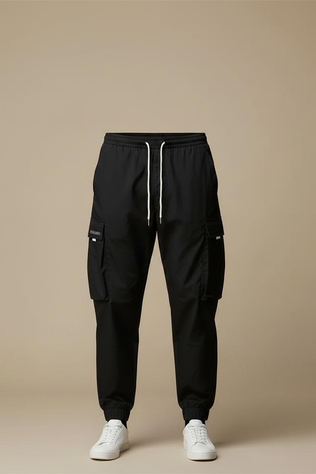 Pantalon Parachute Noir Cargo Homme Sport Décontracté - Polyester - vue 3
