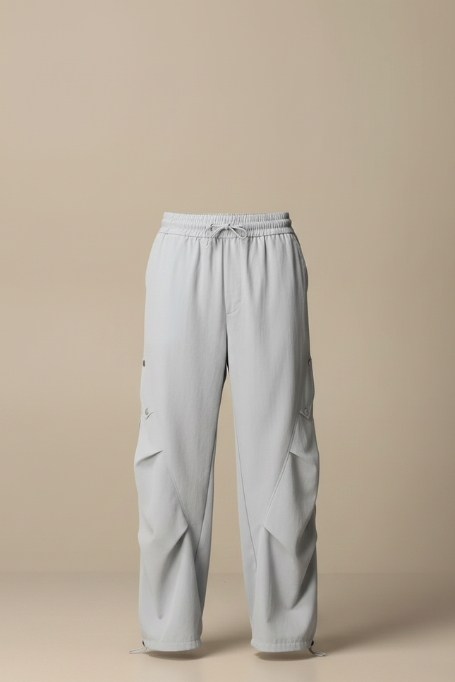 Pantalon Parachute Gris Ample Décontracté Homme Léger - Bleu Polyester - vue 3