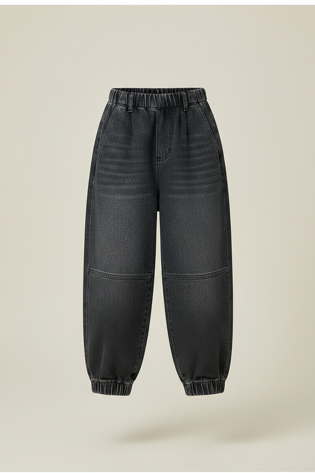 Pantalon Parachute Noir Ample Denim Enfant - Jean - vue 3