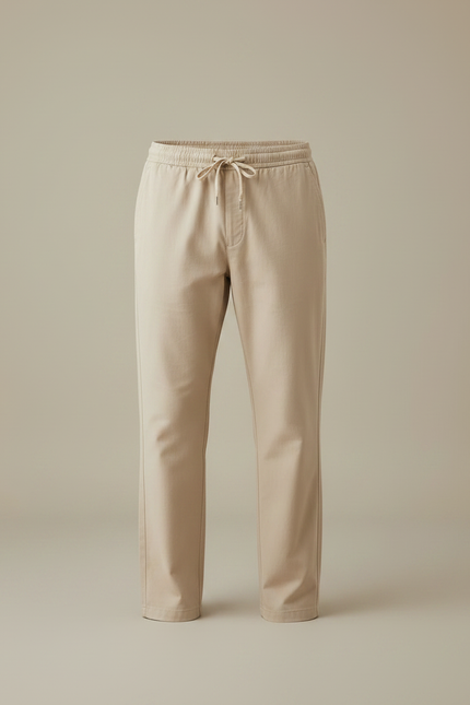Pantalon Parachute Beige Coton Droit Décontracté Homme - vue 3