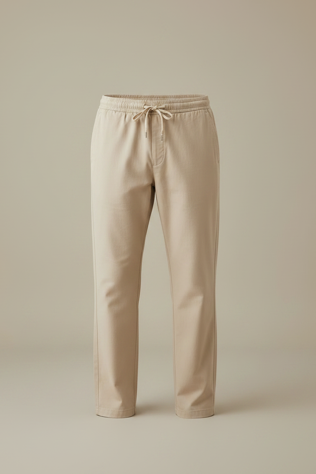 Pantalon Parachute Beige Coton Droit Décontracté Homme - vue 3