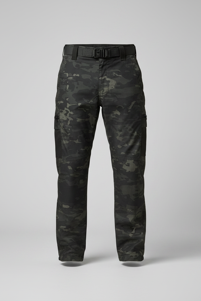 Pantalon Parachute Camouflage Militaire Multi-poches Homme - Imprimé Polyester - vue 3