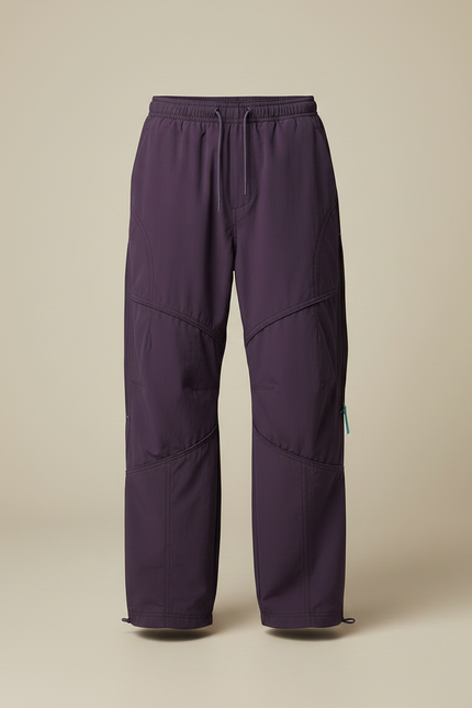 Pantalon Parachute Violet Homme Ample Décontracté Cordon - Polyester - vue 3
